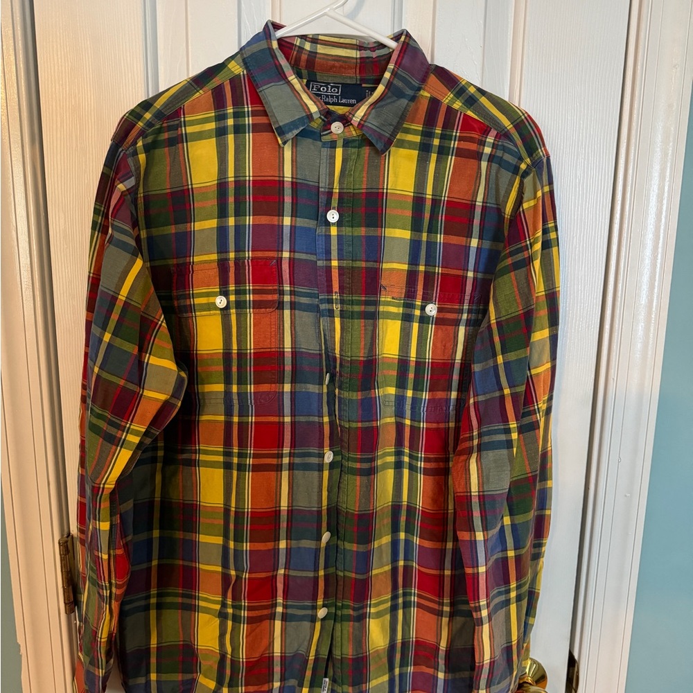 Ralph Lauren Men's Colorful Plaid Button Down Shirt